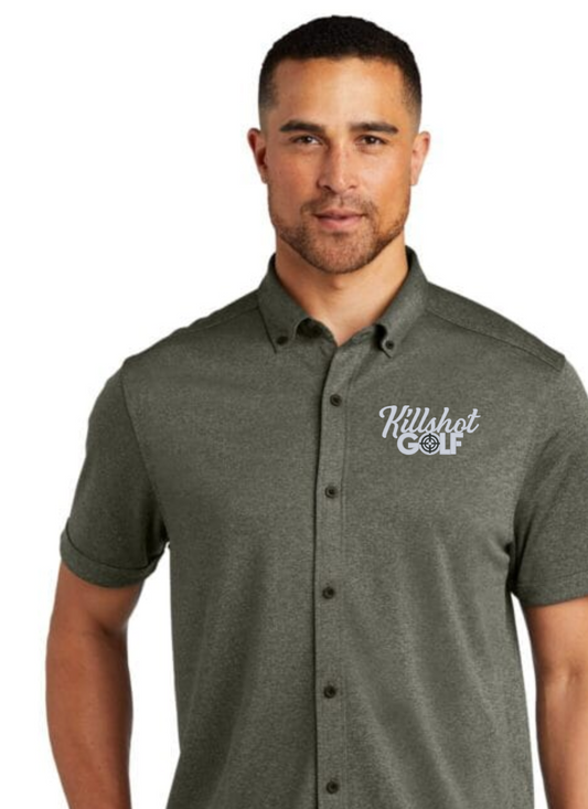 Kill Shot Logo Heather Button Down Polo