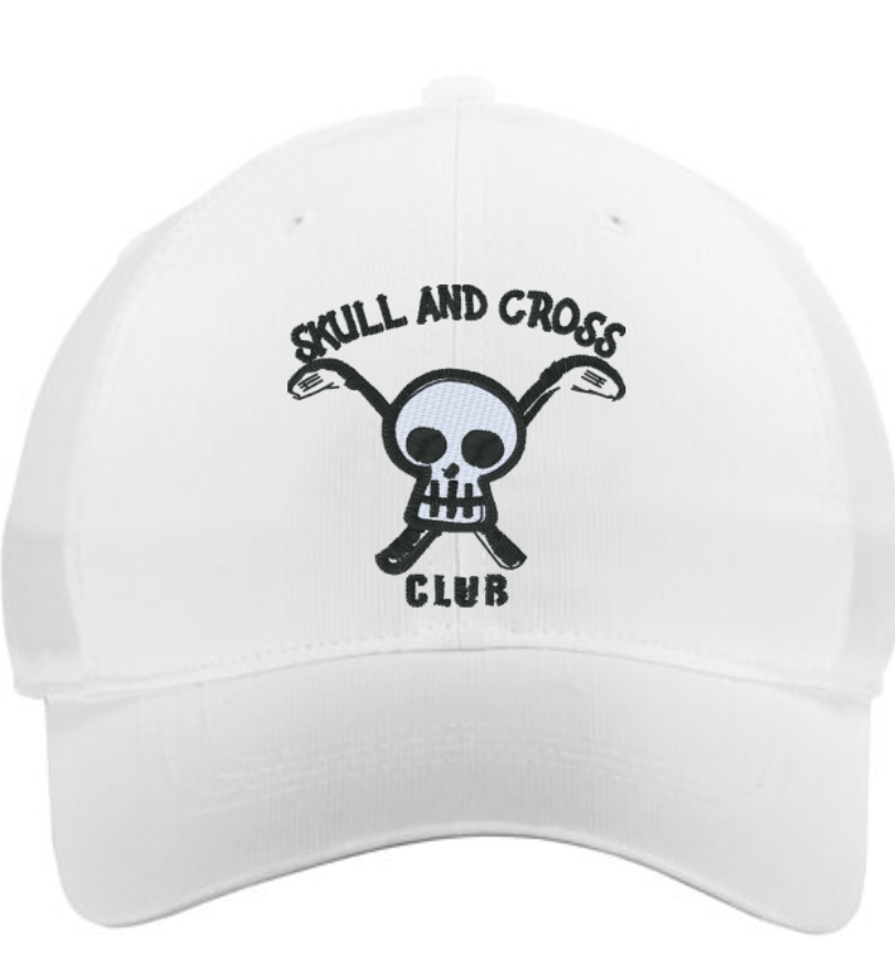 Skull and Cross Club White Dad Hat