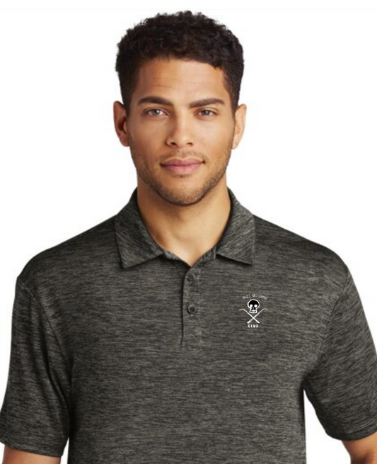 Skull and Cross Club Heather Performance Polo